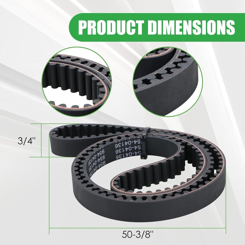 GEATaaT 754-04136 Mower Deck Timing Belt Fit for Cub Cadet CC760 CC760ES with 33" Deck Replace# 954-04136 (3/4" x 50-3/8") - Image 5